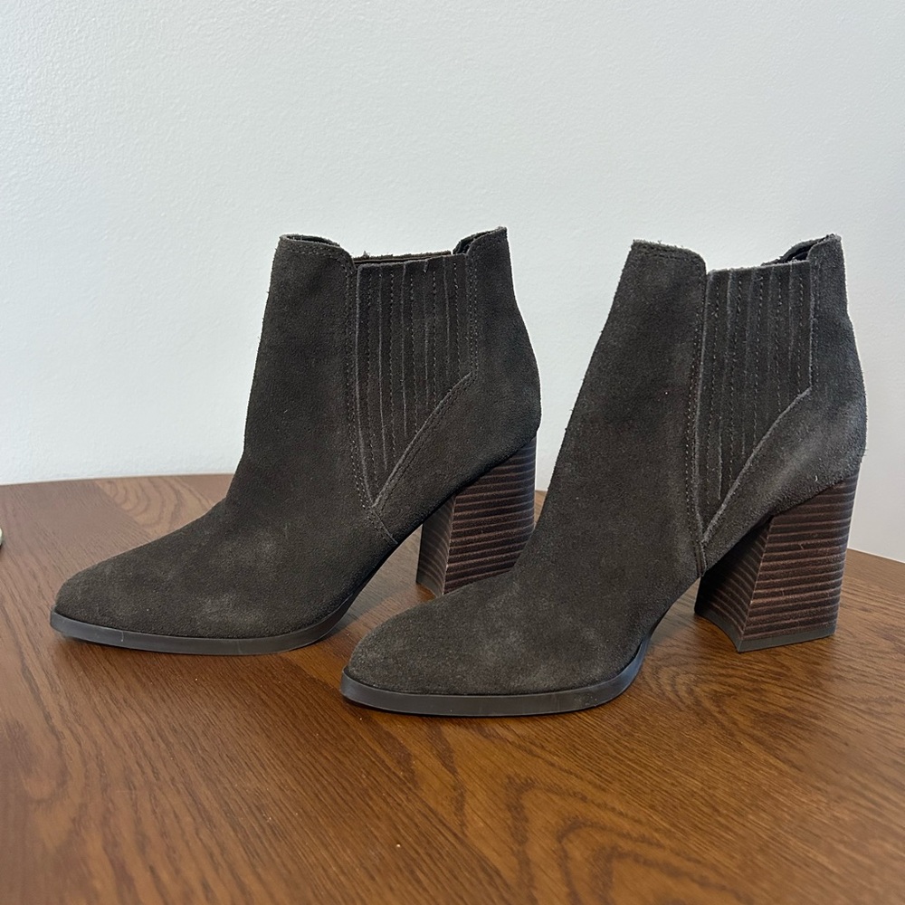 Dark brown suede Marc Fischer booties. Never worn.